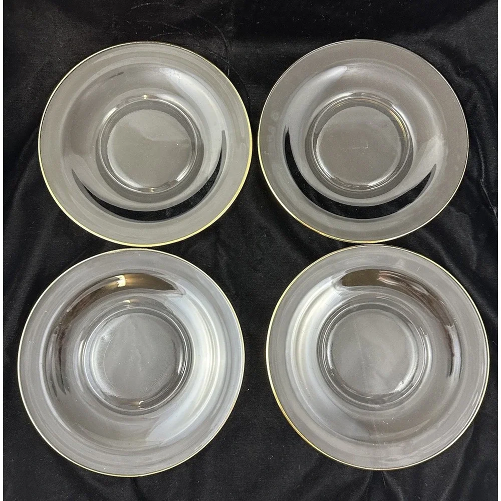 Clear Glass Salad/Luncheon Plates ~8